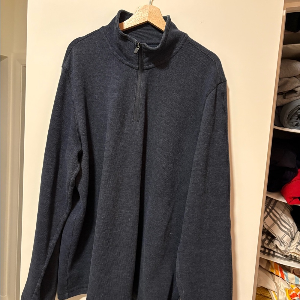 Eddie Bauer Men's Navy Half-Zip Sweater Pullover